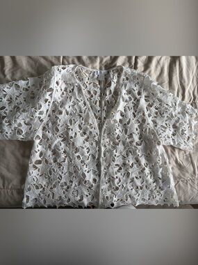 White Star Cutout Lace Jacket 4th of July